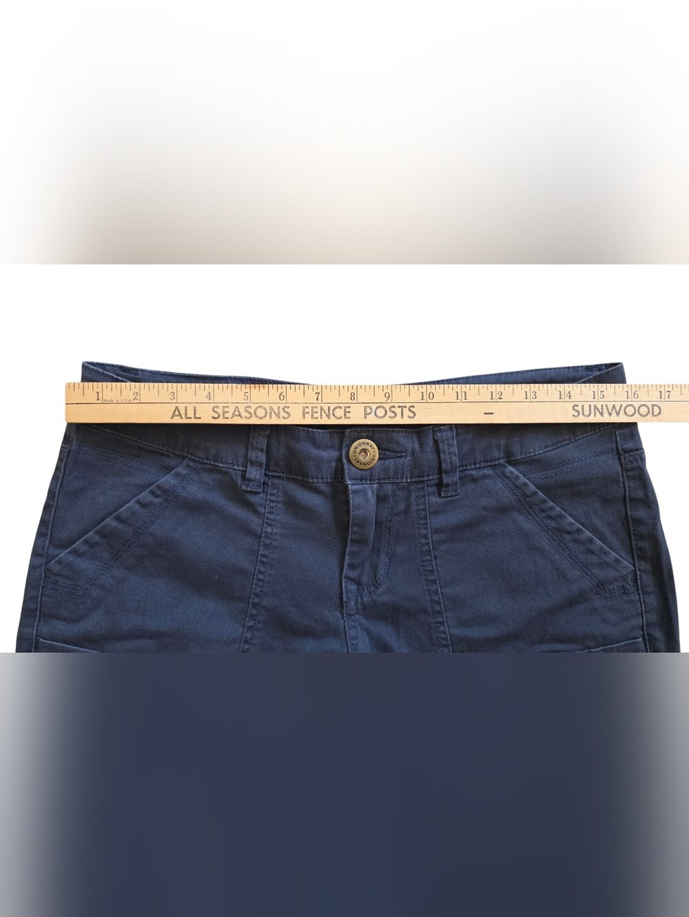UNIONBAY Sz 7 Junior Navy Blue Raw Hem Utility Y2K Style Shorts - Picture 7 of 9